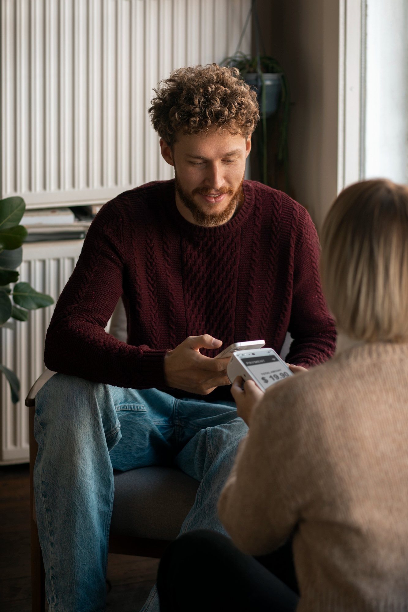 Front view of a psychologist counseling a patient